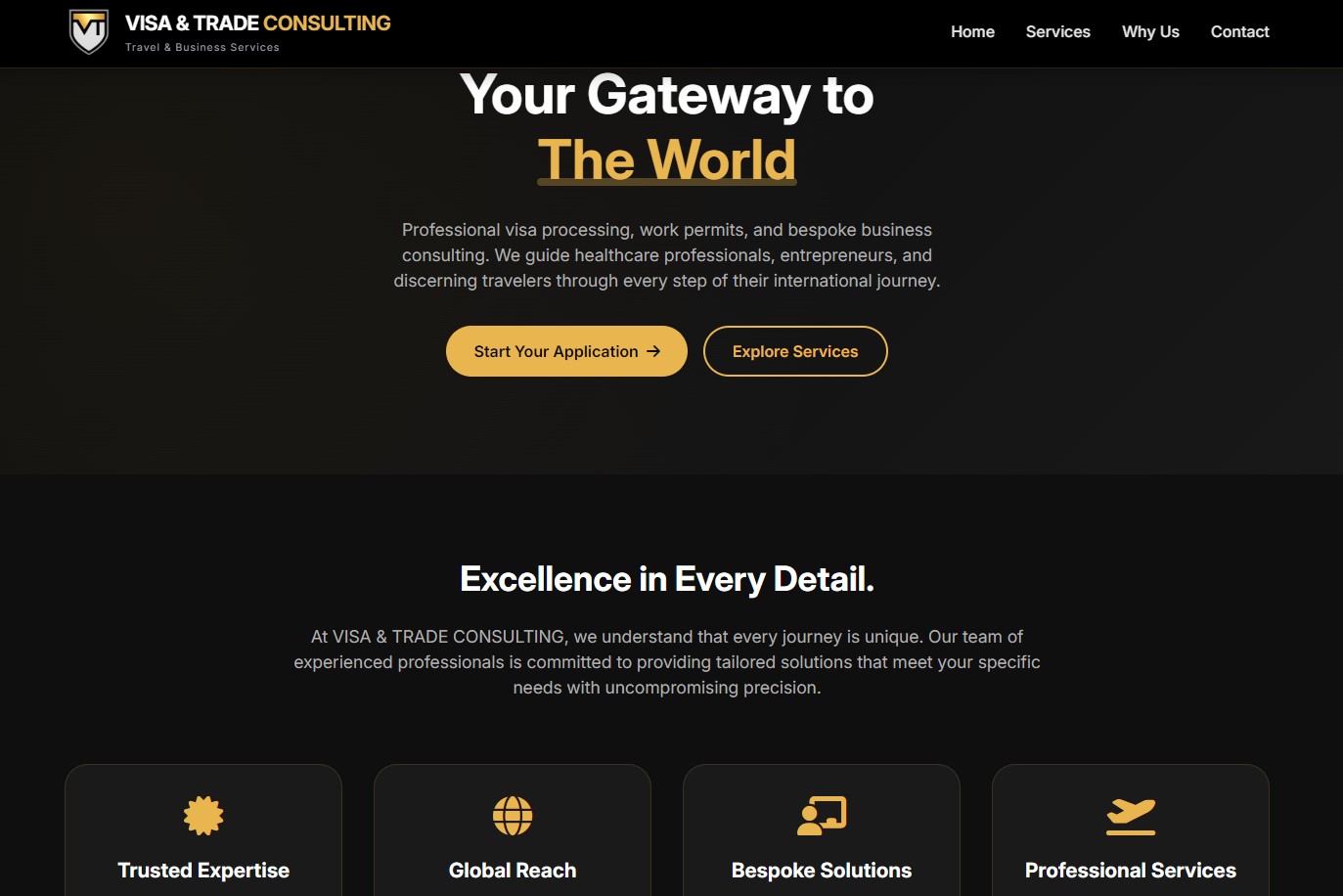 Visa & Trade Consulting Egypt website